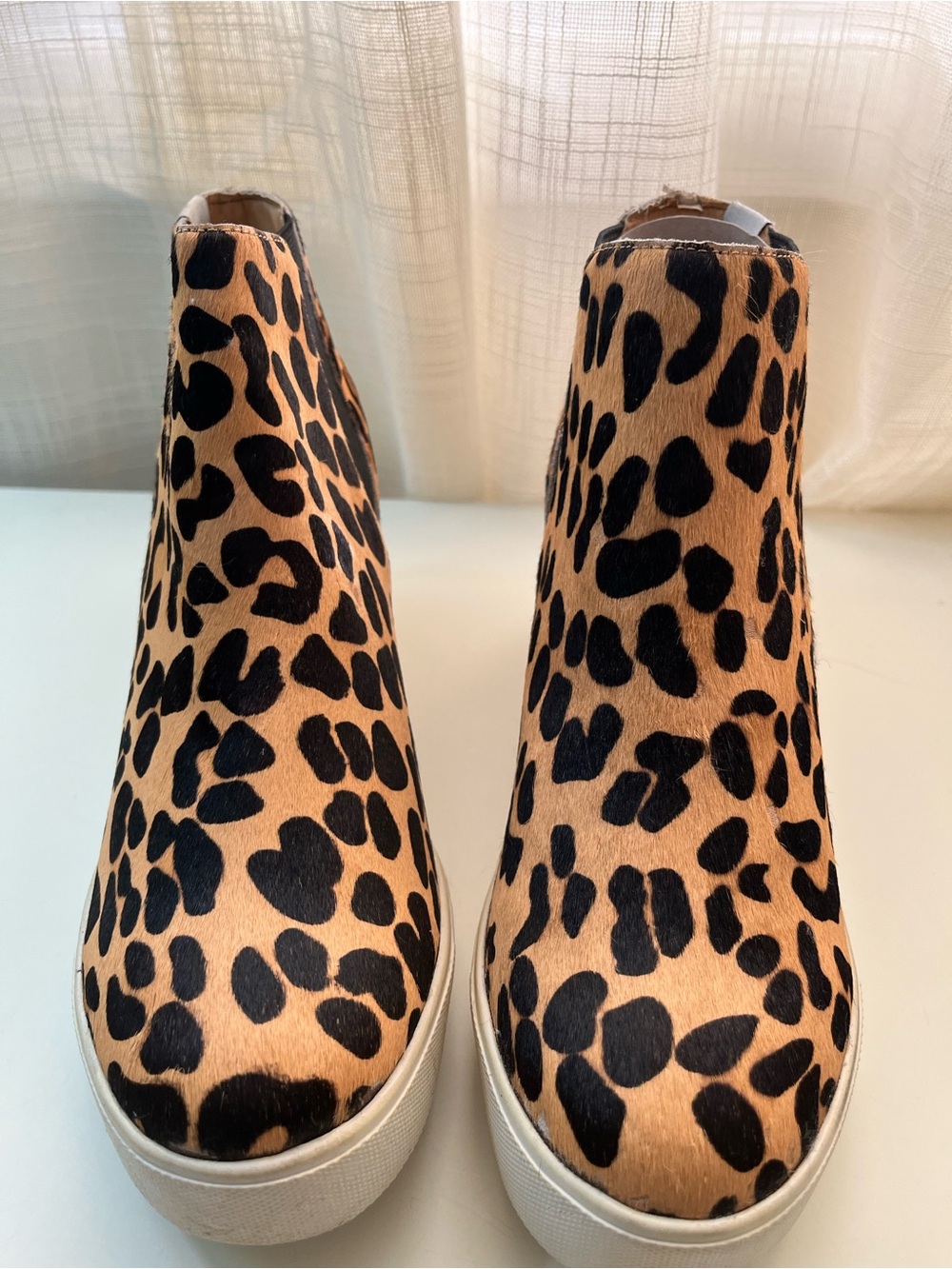 COCONUT by Matisse Leopard Print Calf Hair Platform Slip-On Ankle Boot/Sneakers